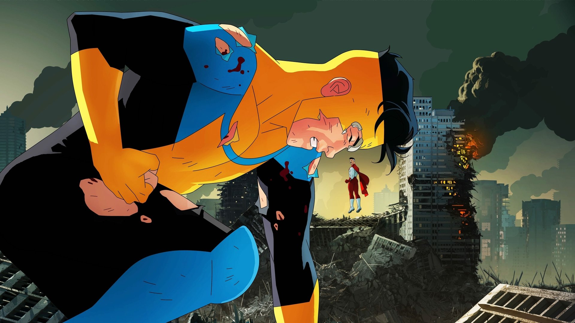Mark Grayson and Omni-Man from the Invincible TV show on Image Comics. Vibrant HD desktop wallpaper and background.