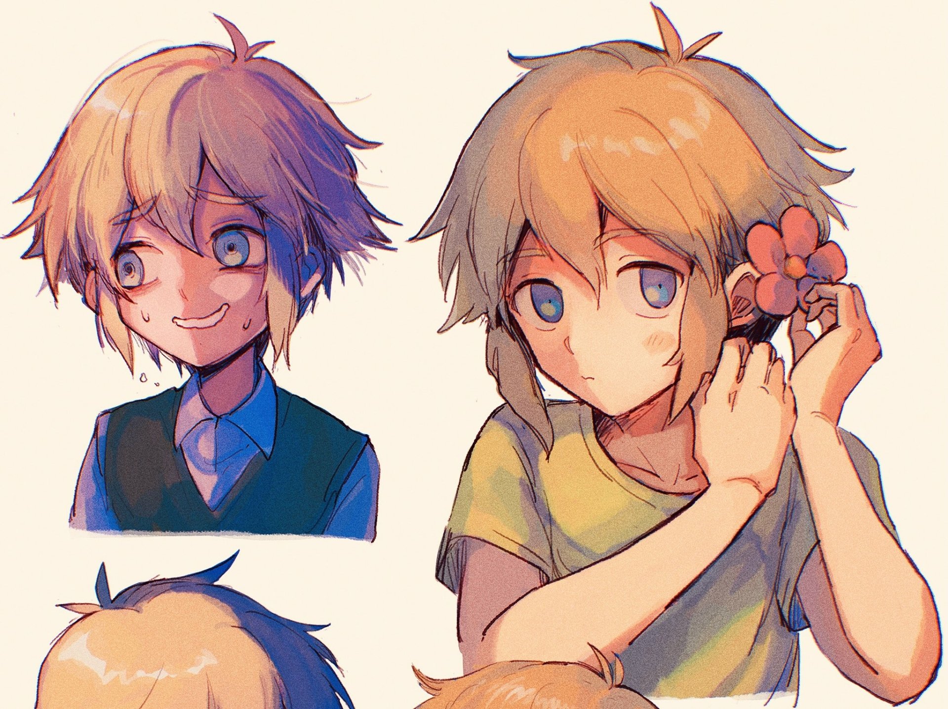 Download Blue Eyes Basil (Omori) Blonde OMORI Video Game HD Wallpaper by 100momom