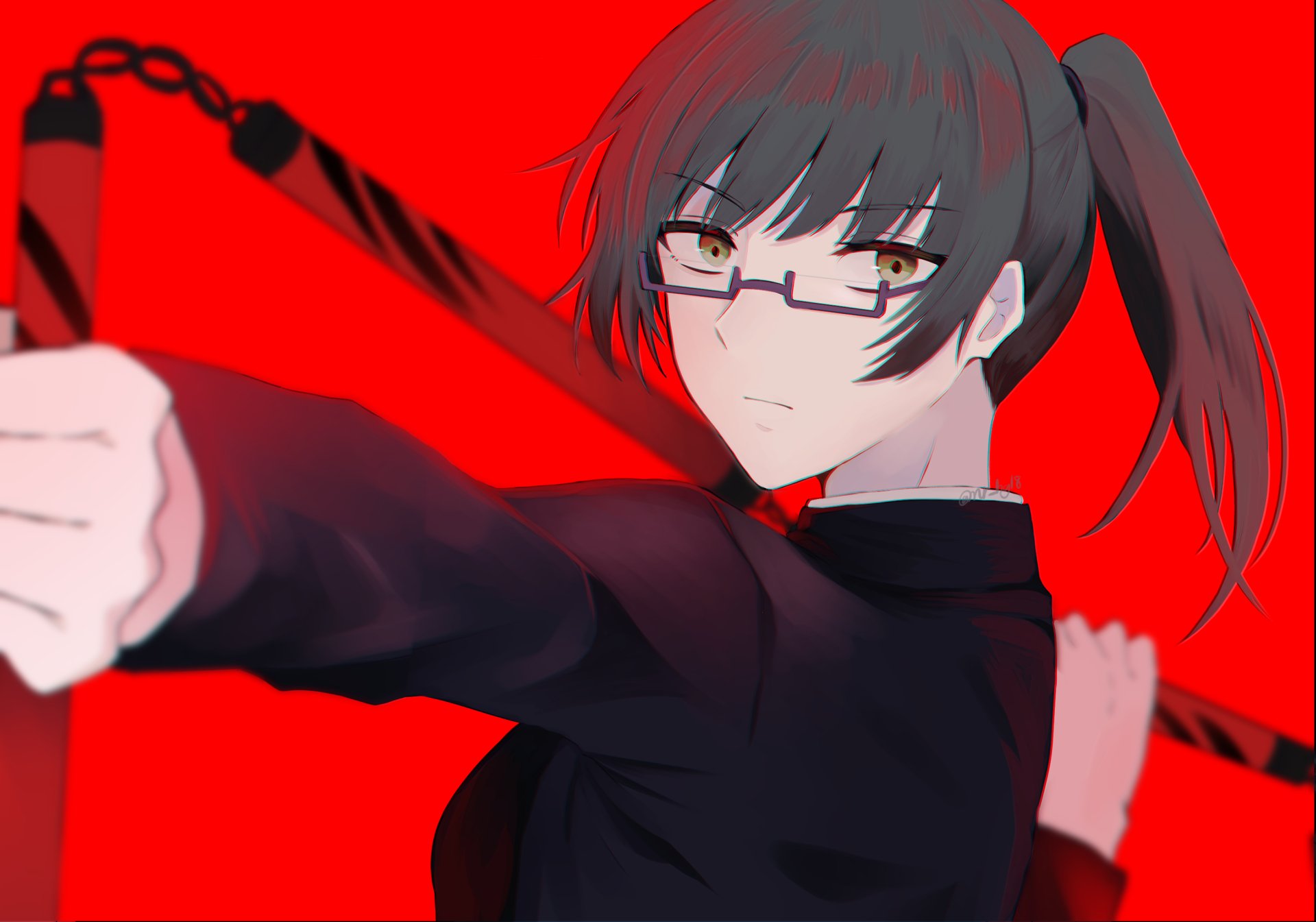 Download Ponytail Glasses Maki Zenin Anime Jujutsu Kaisen HD Wallpaper by にろ