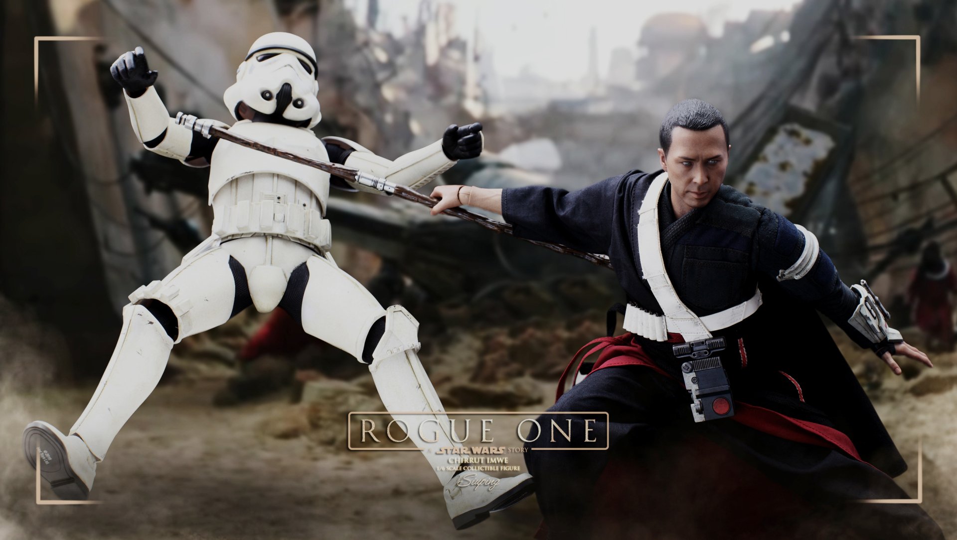 Download Star Wars Stormtrooper Chirrut Îmwe Movie Rogue One: A Star Wars Story HD Wallpaper