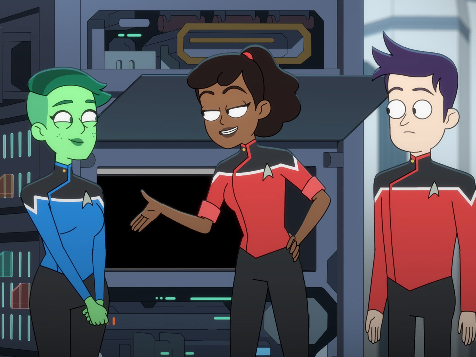 Download D'Vana Tendi Brad Boimler Beckett Mariner Star Trek TV Show Star Trek: Lower Decks HD Wallpaper