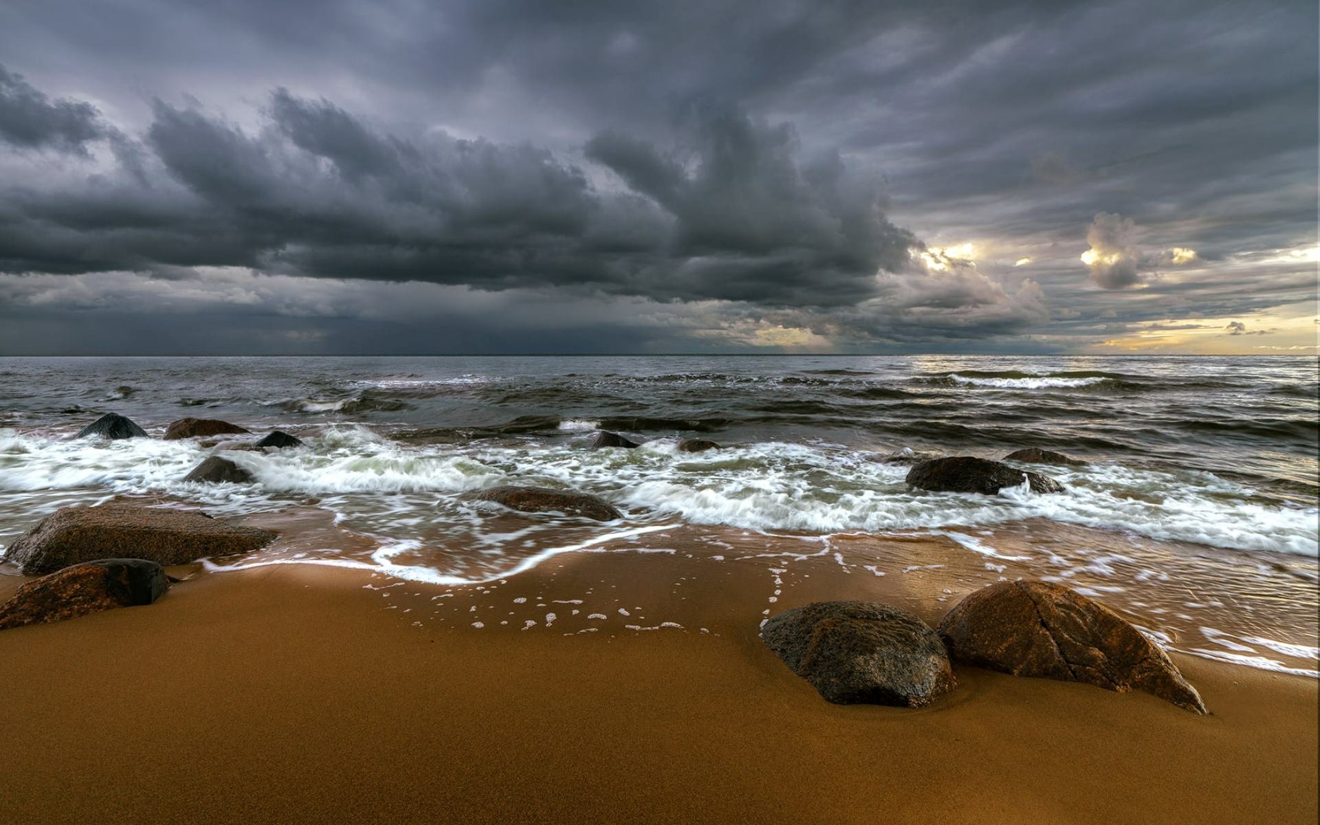 Download Horizon Storm Sea Nature Beach HD Wallpaper by Anita Stukane