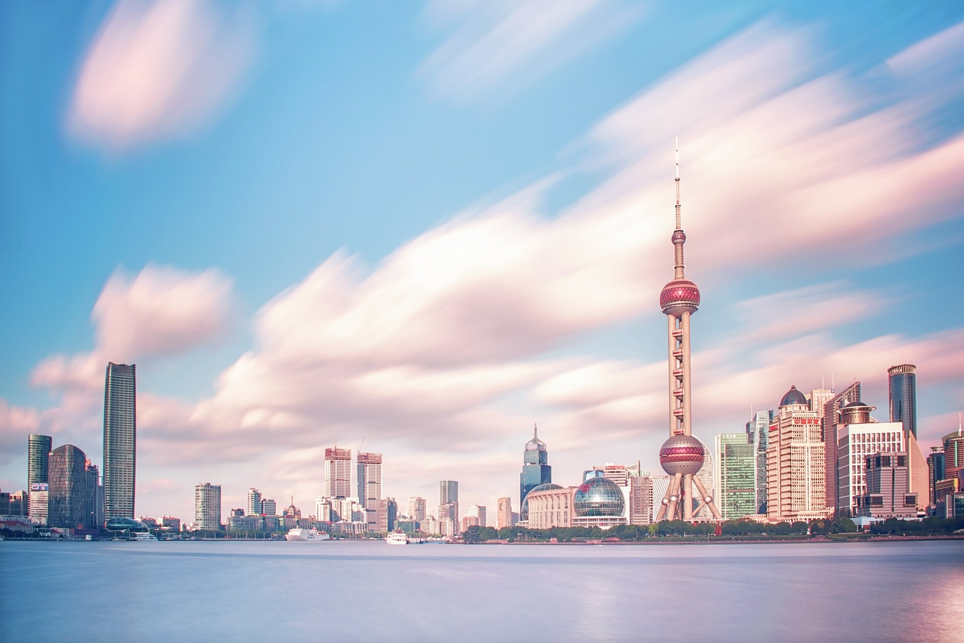 Download Oriental Pearl Tower Skyscraper Skyline City Man Made Shanghai 4k Ultra HD Wallpaper by zhang kaiyv