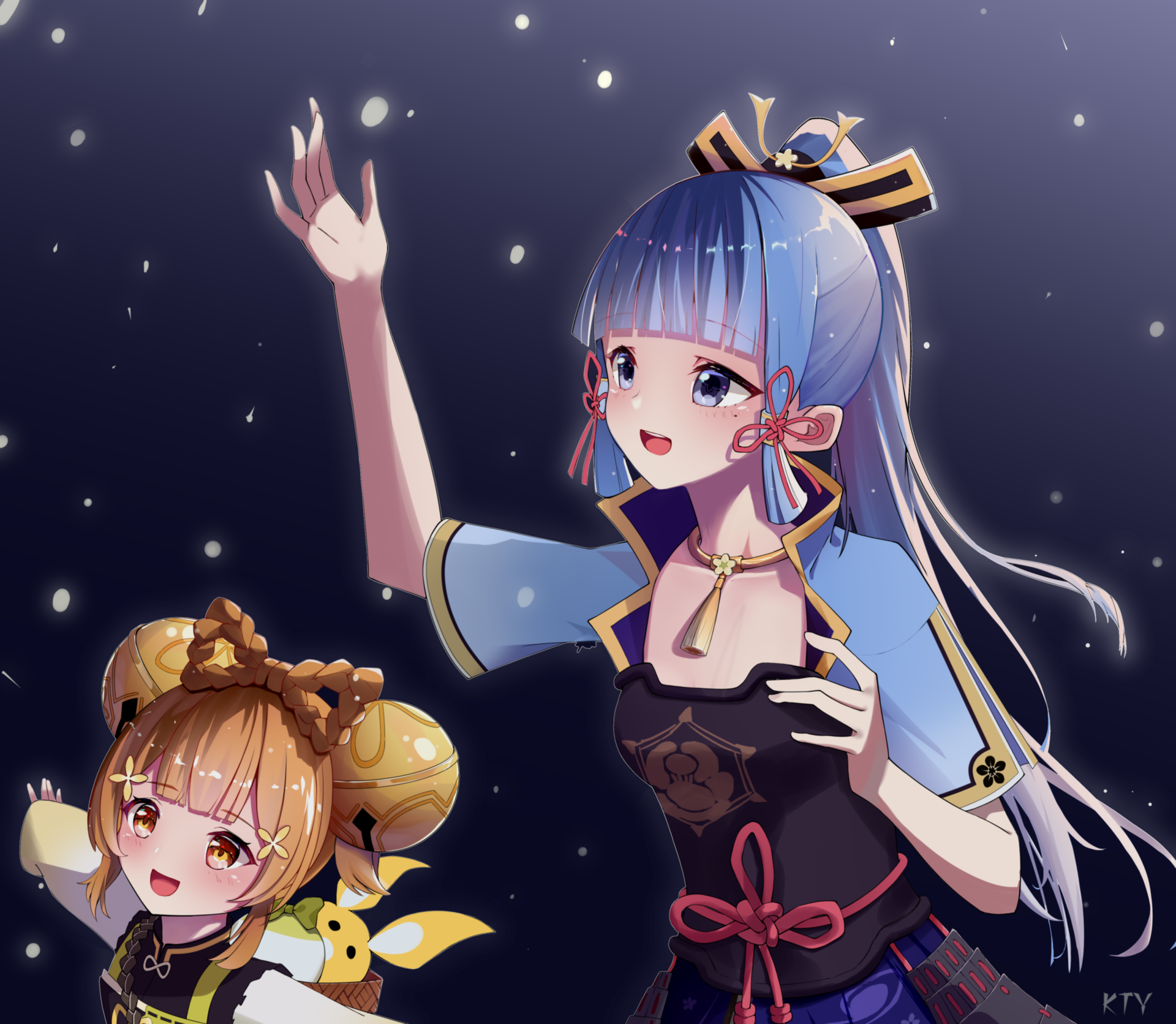 Download Kamisato Ayaka (Genshin Impact) Yaoyao (Genshin Impact) Video Game Genshin Impact HD Wallpaper by 玖夜kuyoru