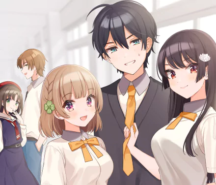 Tetsuhiko Kai Maria Momosaka Sueharu Maru Shirokusa Kachi Kuroha Shida Anime Osamake: Romcom Where The Childhood Friend Won't Lose HD Desktop Wallpaper | Background Image