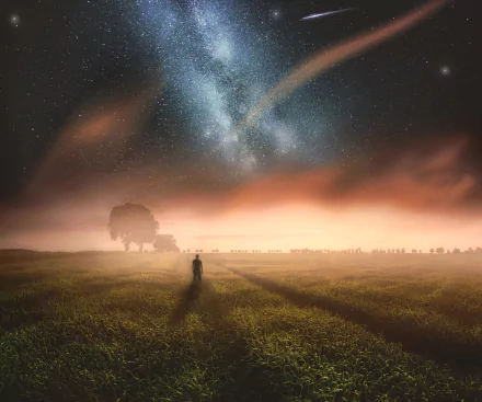 sky field Sci Fi men HD Desktop Wallpaper | Background Image