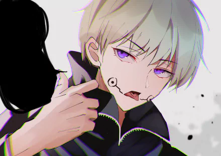 purple eyes white hair Toge Inumaki Anime Jujutsu Kaisen HD Desktop Wallpaper | Background Image