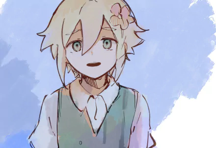 green eyes OMORI blonde Basil (Omori) video game HD Desktop Wallpaper | Background Image