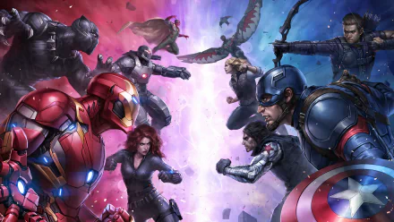 Clint Barton Winter Soldier Captain America Hawkeye Falcon (Marvel Comics) Vision (Marvel Comics) War Machine Black Panther (Marvel Comics) Black Widow Iron Man video game Marvel: Future Fight HD Desktop Wallpaper | Background Image