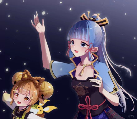  Kamisato Ayaka &amp; Yaoyao by 玖夜kuyoru