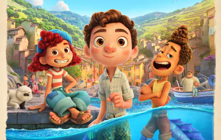 Giulia Marcovaldo Alberto Scorfano Luca Paguro movie Luca HD Desktop Wallpaper | Background Image