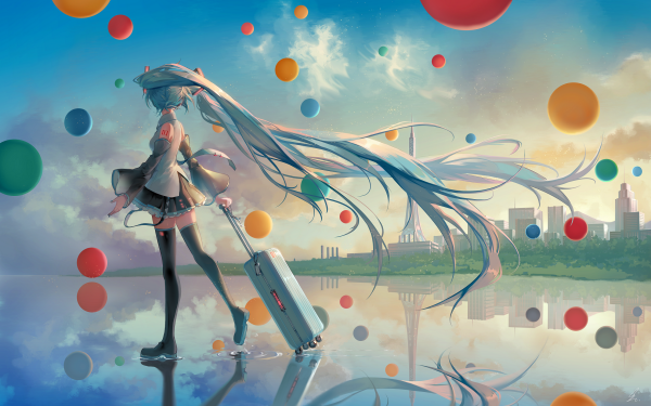 Anime Vocaloid Long Hair Hatsune Miku Blue Hair HD Wallpaper | Background Image