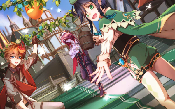 Rosaria (Genshin Impact) Venti (Genshin Impact) Tartaglia Childe (Genshin Impact) video game Genshin Impact HD Desktop Wallpaper | Background Image