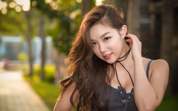 Women Asian Model Brunette Depth Of Field HD Wallpaper | Background Image