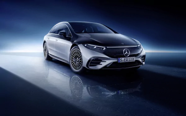 electric car silver car car Mercedes-Benz vehicle Mercedes-Benz EQS HD Desktop Wallpaper | Background Image