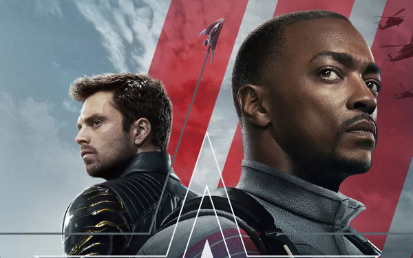 Winter Soldier Sebastian Stan Sam Wilson Falcon (Marvel Comics) Bucky Barnes Anthony Mackie TV Show The Falcon and the Winter Soldier HD Desktop Wallpaper | Background Image