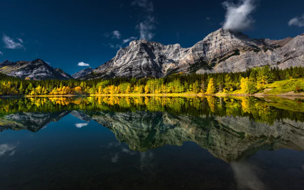 Alberta Canada lake mountain nature reflection HD Desktop Wallpaper | Background Image