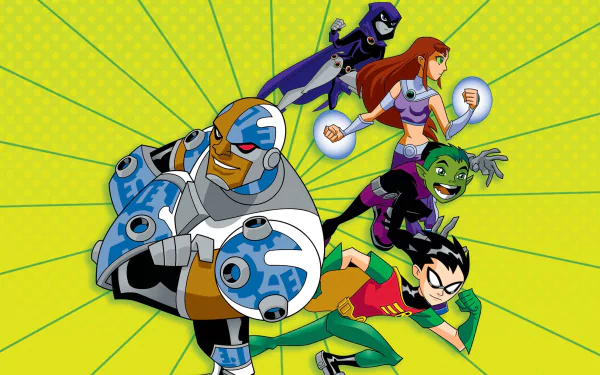 Beast Boy Dick Grayson Robin (DC Comics) Starfire (DC Comics) Cyborg (DC Comics) Raven (DC Comics) DC Comics TV Show Teen Titans HD Desktop Wallpaper | Background Image