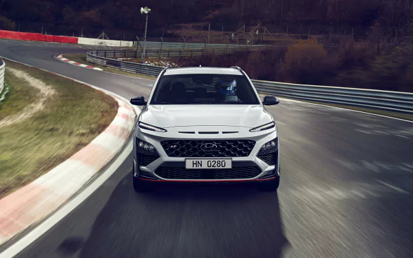 SUV white car car Hyundai vehicle Hyundai Kona N HD Desktop Wallpaper | Background Image