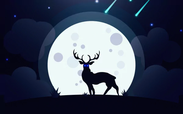 moon reindeer artistic minimalist HD Desktop Wallpaper | Background Image