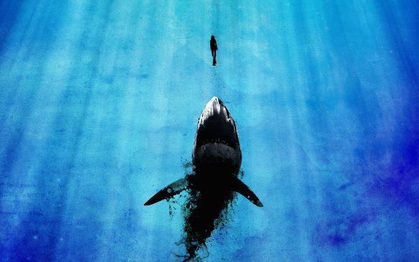 Movie Deep Blue Sea Shark Blue Water Human HD Wallpaper | Background Image