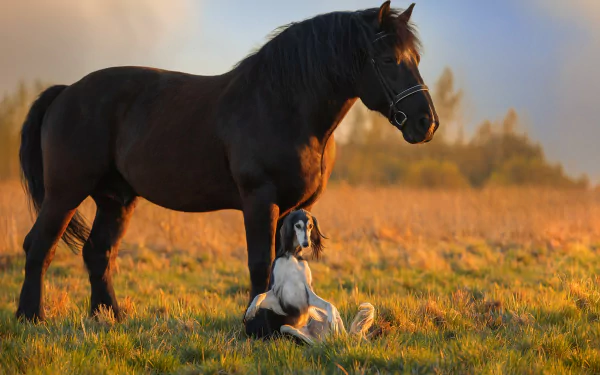 saluki dog Animal horse HD Desktop Wallpaper | Background Image