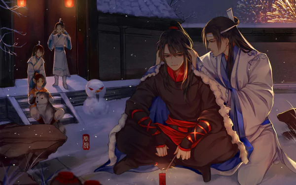 Jin Ling Lan Jingyi Lan Sizhui Wei Wuxian Lan Wangji Anime Mo Dao Zu Shi HD Desktop Wallpaper | Background Image