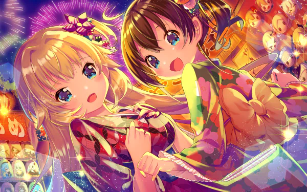 Akai Haato Natsuiro Matsuri Nakiri Ayame hololive Anime Virtual Youtuber HD Desktop Wallpaper | Background Image