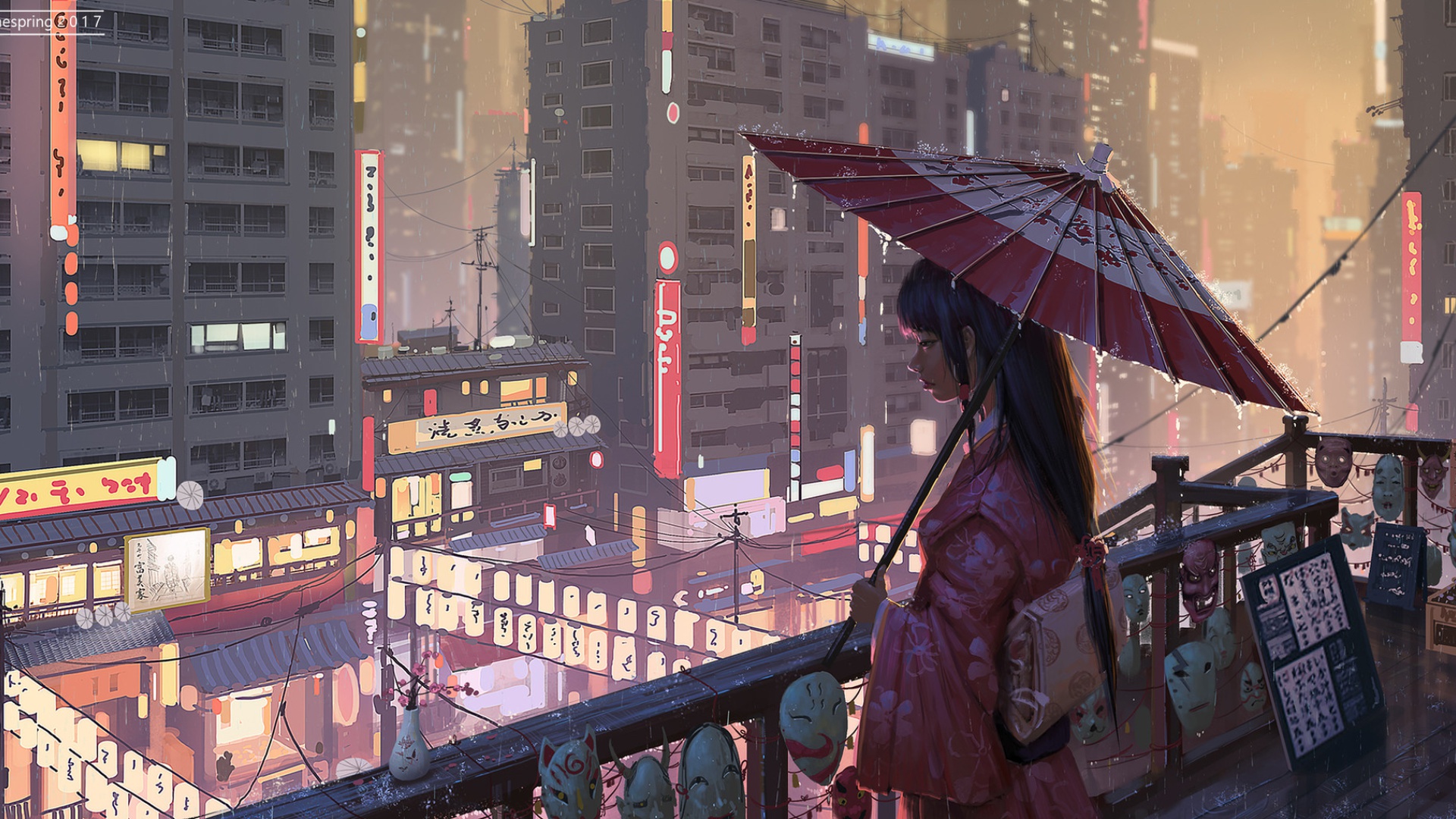 Admiring the city on a rainy day by luzhan liu