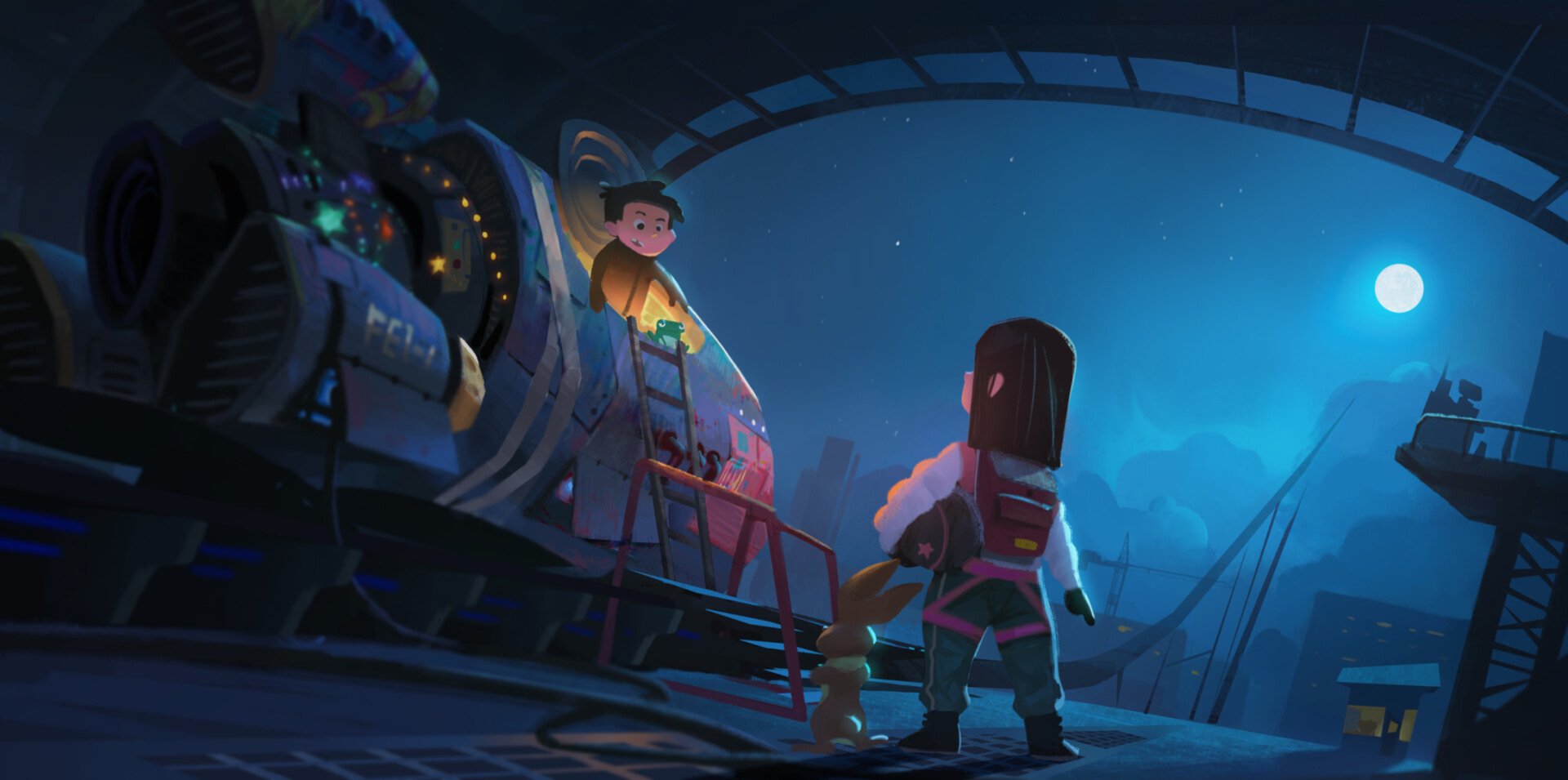 Download Chin (Over The Moon) Bungee (Over The Moon) Fei Fei Movie Over The Moon HD Wallpaper