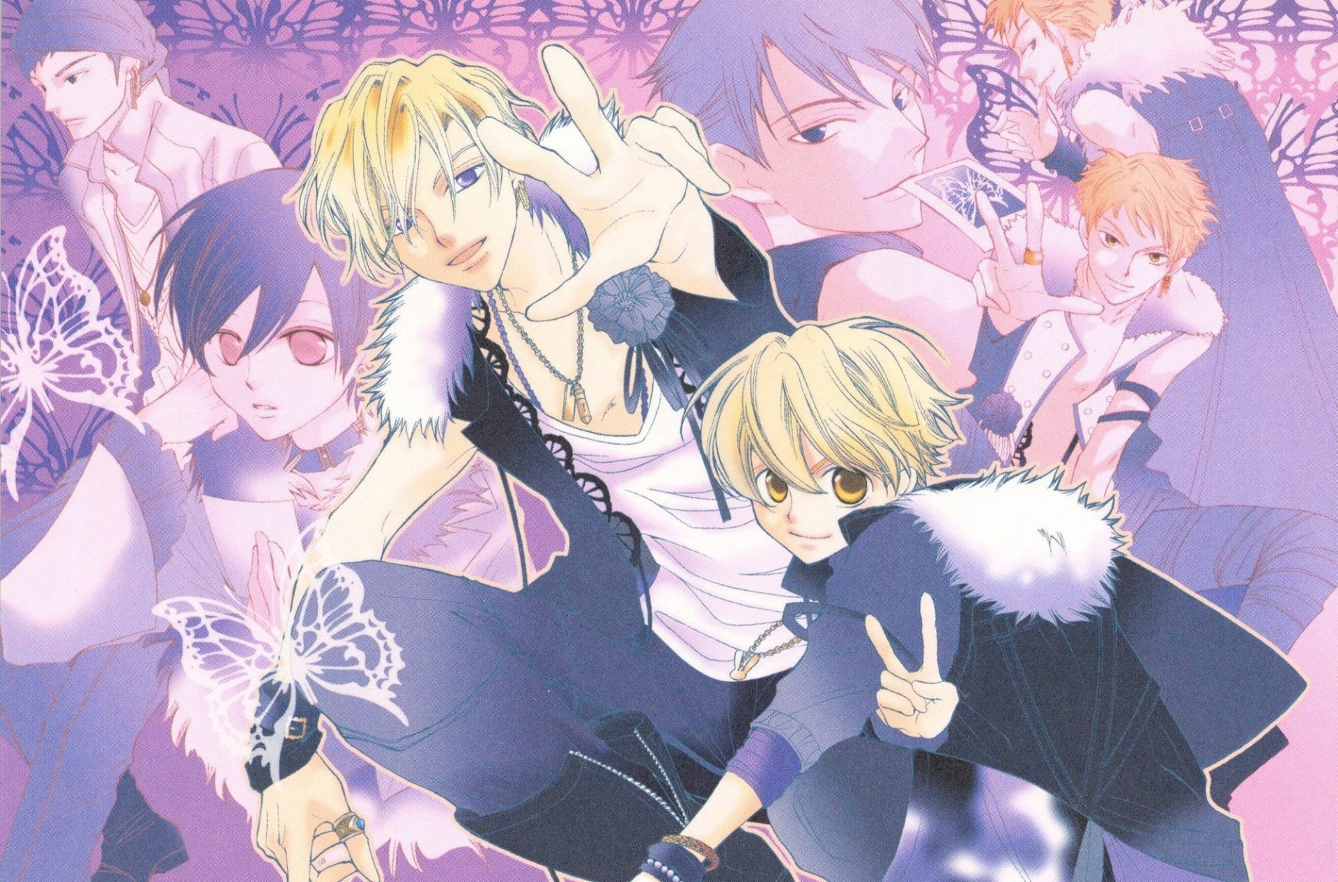 Download Mitsukuni Haninozuka Takashi Morinozuka Kaoru Hitachiin Hikaru Hitachiin Haruhi Fujioka Tamaki Suoh Kyoya Ootori Anime Ouran High School Host Club HD Wallpaper