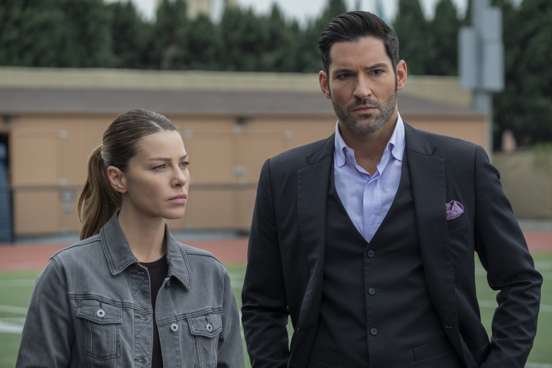 Download Tom Ellis Lucifer Morningstar Lauren German Chloe Decker TV Show Lucifer HD Wallpaper