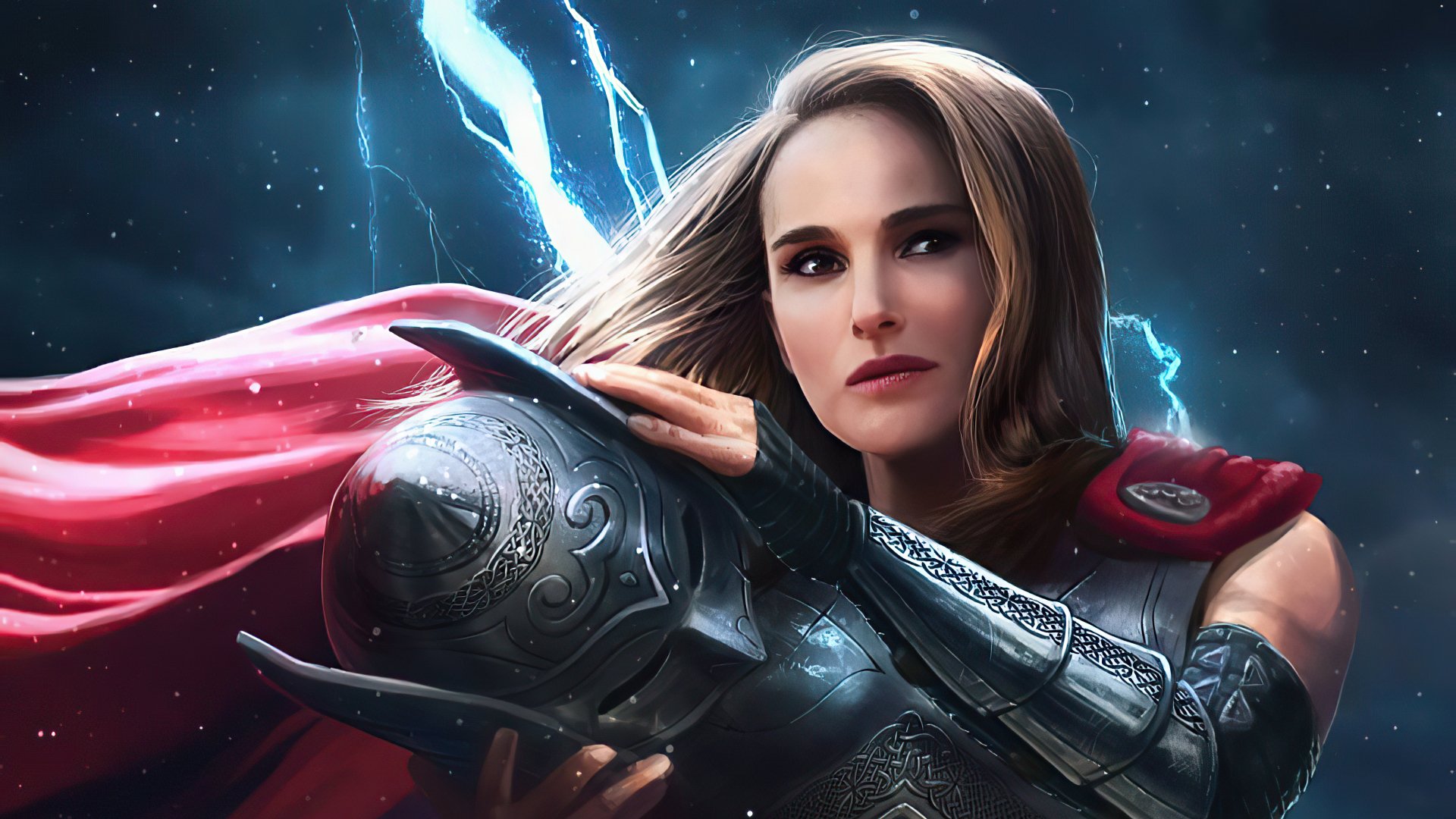Download Lady Thor Natalie Portman Jane Foster Movie Thor: Love And Thunder 4k Ultra HD Wallpaper