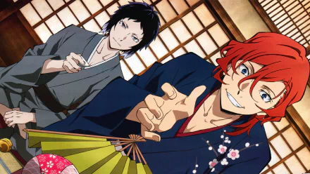 Chuuya Nakahara Ryūnosuke Akutagawa Anime Bungou Stray Dogs HD Desktop Wallpaper | Background Image