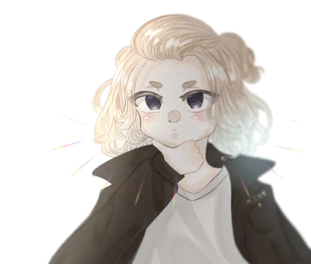 HD anime desktop wallpaper featuring a stylized illustration of Mikey Manjiro Sano from Tokyo Revengers with soft lighting and subtle color effects.