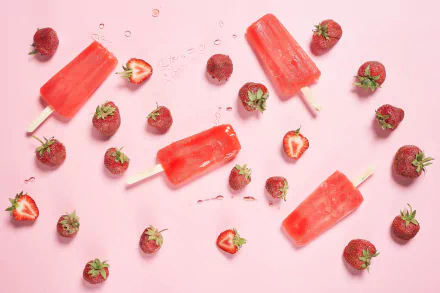 berry strawberry food popsicle HD Desktop Wallpaper | Background Image