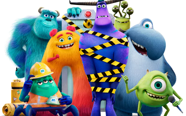 Mike Wazowski James P. Sullivan Monsters, Inc. Duncan (Monsters Inc.) Cutter (Monsters Inc.) Val Little (Monsters Inc.) Fritz (Monsters Inc.) Tylor Tuskmon TV Show Monsters at Work HD Desktop Wallpaper | Background Image