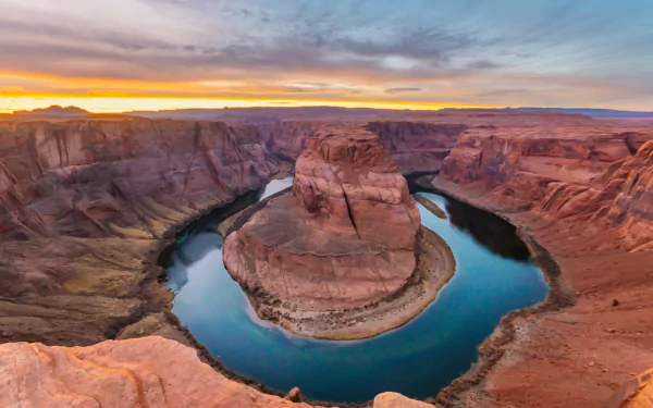 Arizona colorado river canyon nature Horseshoe Bend HD Desktop Wallpaper | Background Image