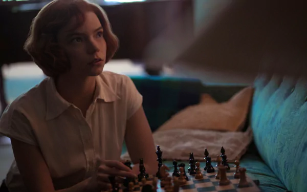 Beth Harmon Anya Taylor-Joy TV Show The Queen's Gambit HD Desktop Wallpaper | Background Image