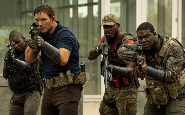 Edwin Hodge Sam Richardson Chris Pratt movie The Tomorrow War HD Desktop Wallpaper | Background Image
