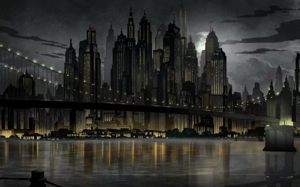 night Gotham City movie Batman: The Long Halloween, Part One HD Desktop Wallpaper | Background Image