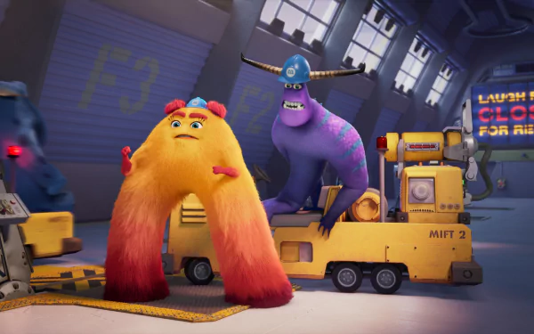 Val Little (Monsters Inc.) Tylor Tuskmon TV Show Monsters at Work HD Desktop Wallpaper | Background Image