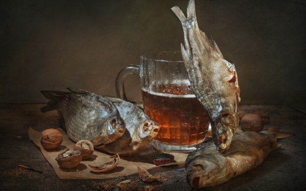 Food Still Life Fish Beer HD Wallpaper | Background Image