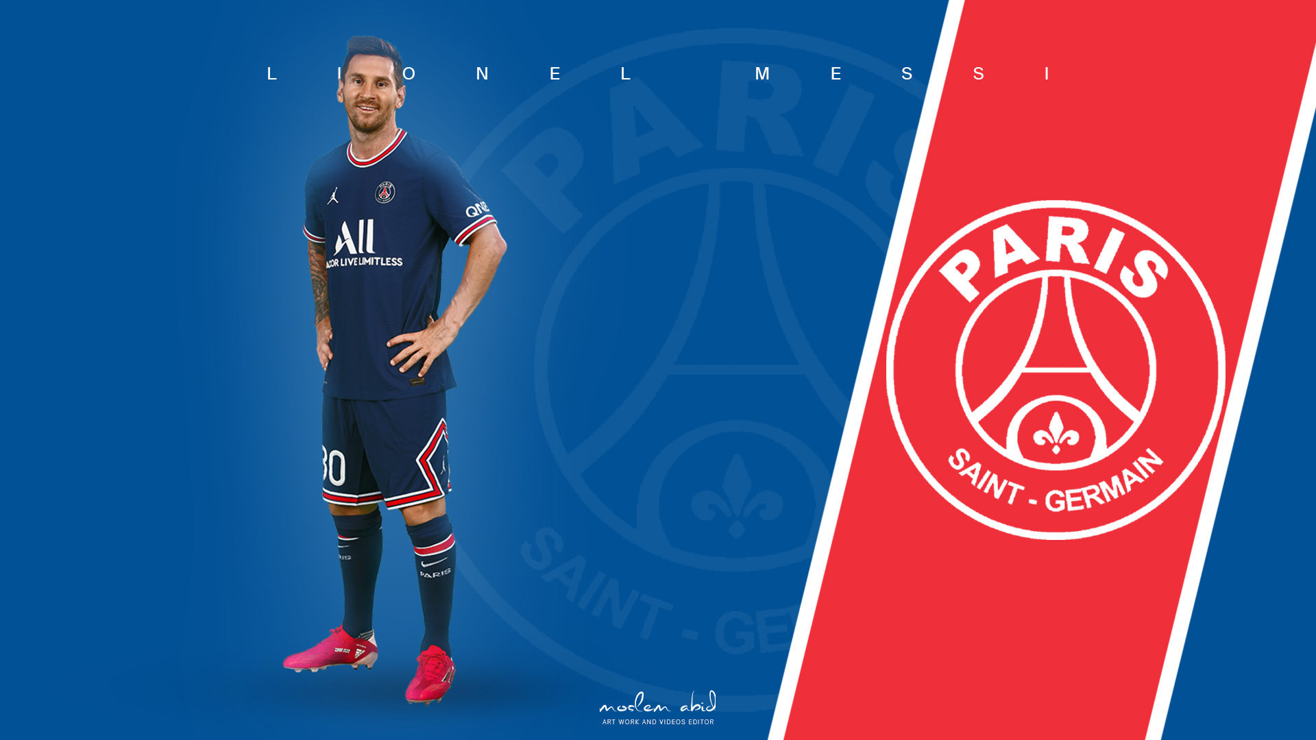 Download Messi PSG Blue Kit Wallpaper