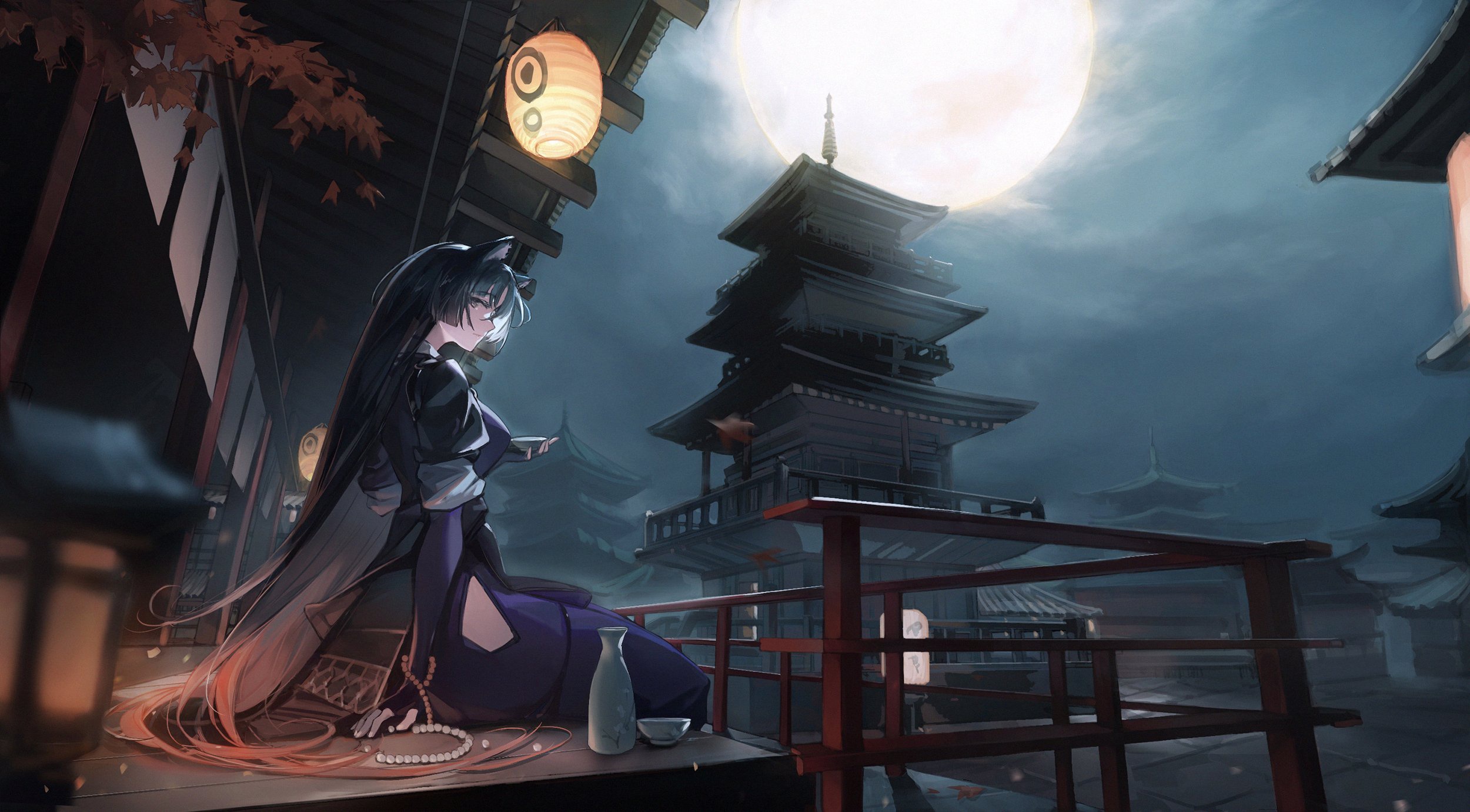 Download Saga (Arknights) Pagoda Video Game Arknights HD Wallpaper