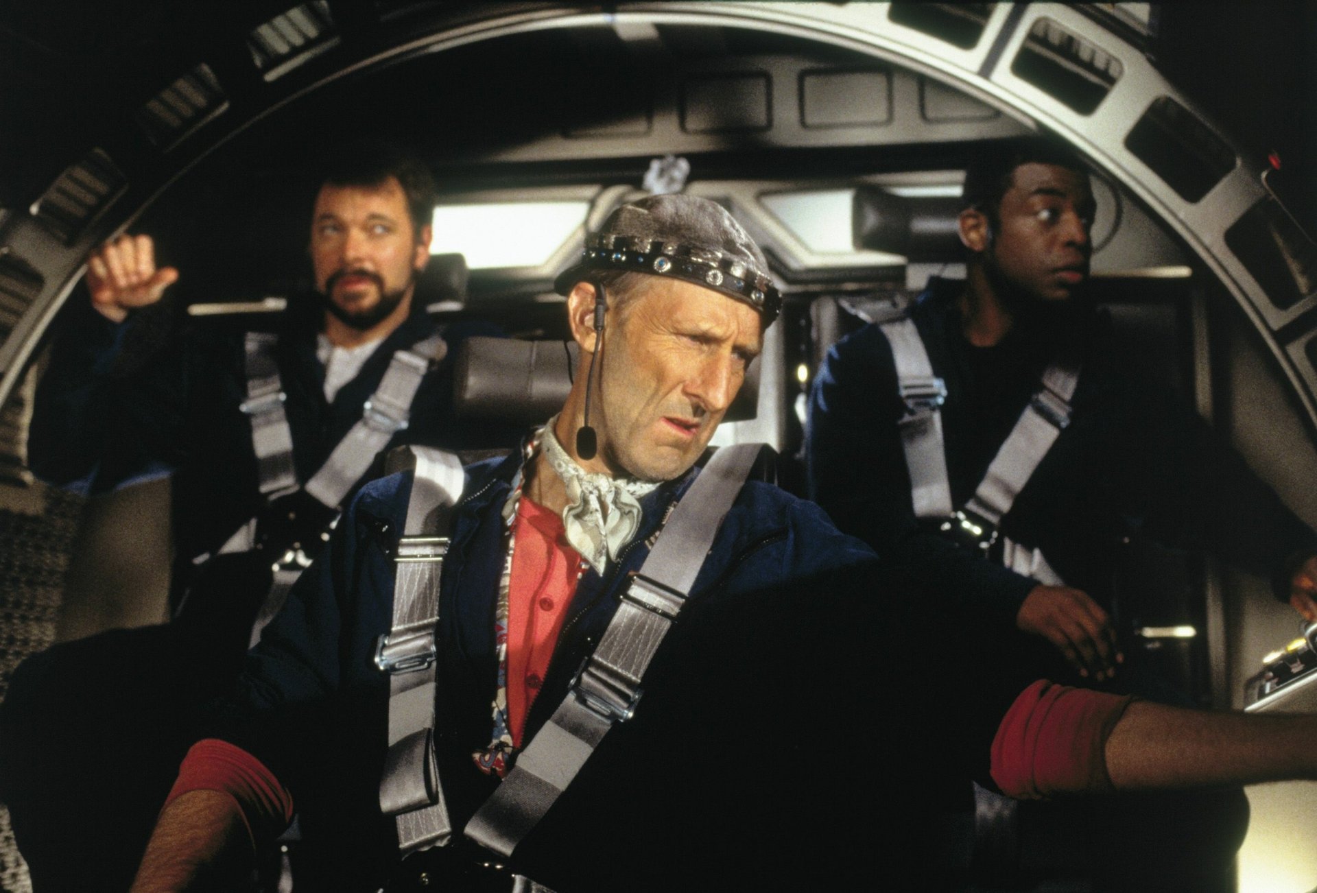 Download Zefram Cochrane James Cromwell LeVar Burton Geordi La Forge William T. Riker Jonathan Frakes Movie Star Trek: First Contact HD Wallpaper