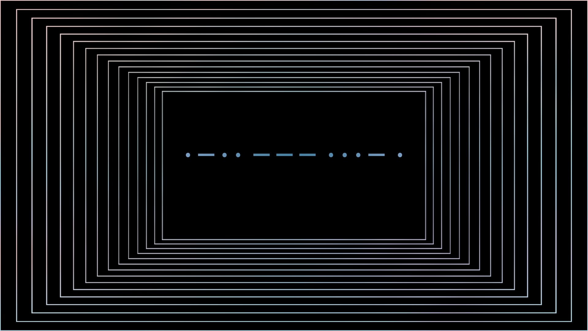 Artistic minimalist 4K Ultra HD PC desktop wallpaper featuring concentric rectangular lines forming a tunnel effect on a black background.