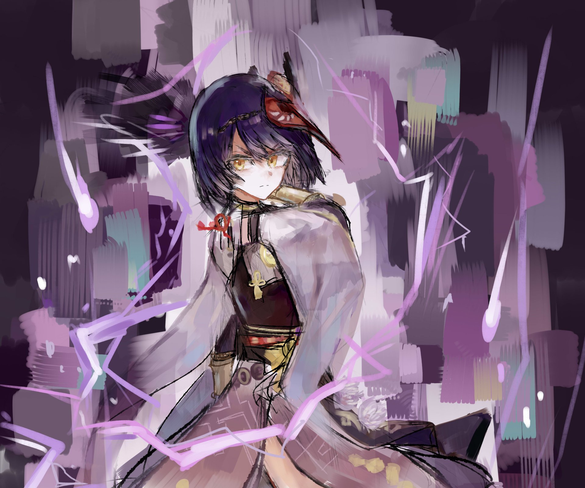 Download Kujou Sara Video Game Genshin Impact 4k Ultra HD Wallpaper