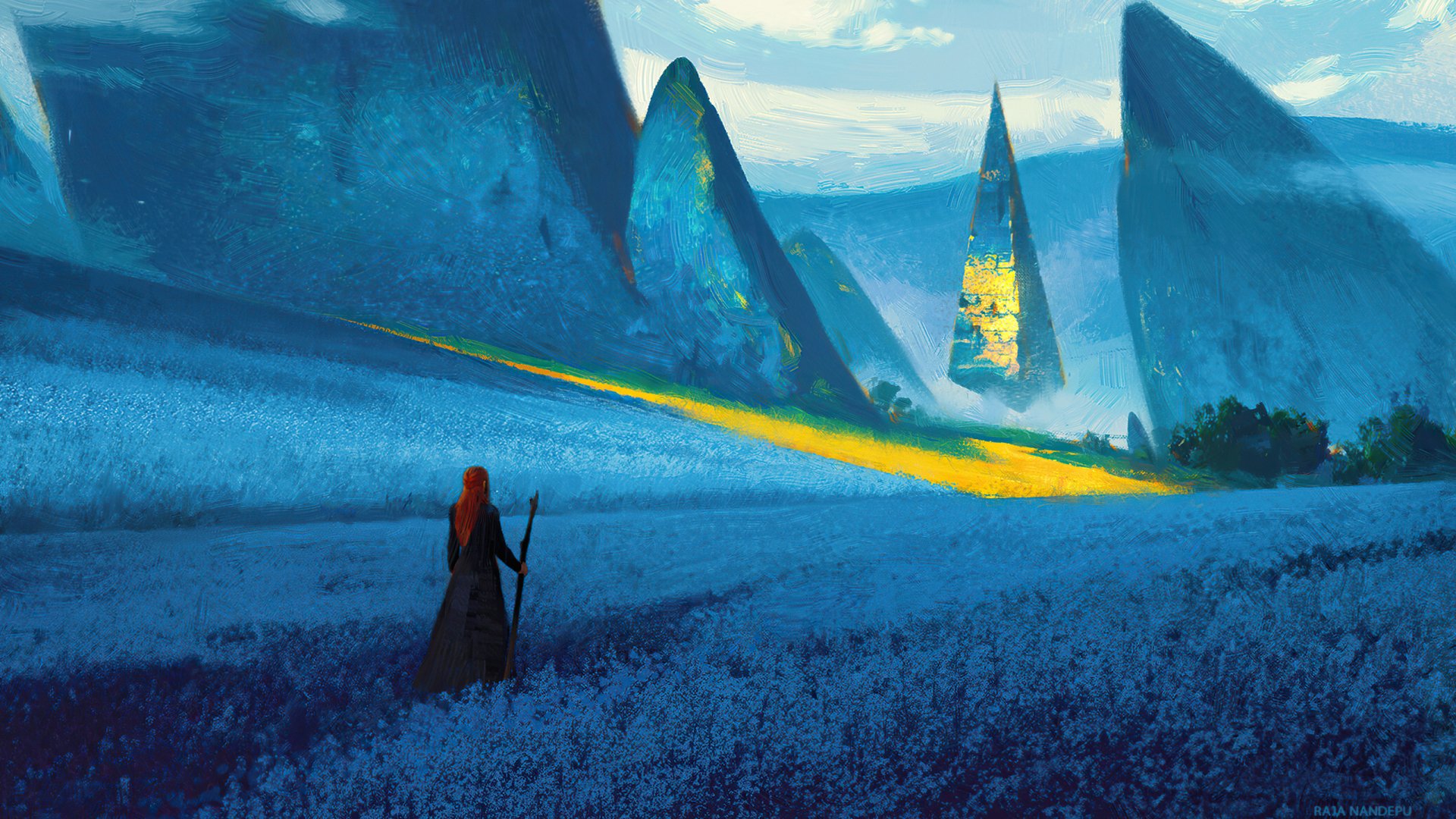 Enchanted Realms: Fantasy Landscape HD Wallpaper by Raja Nanadepu ...