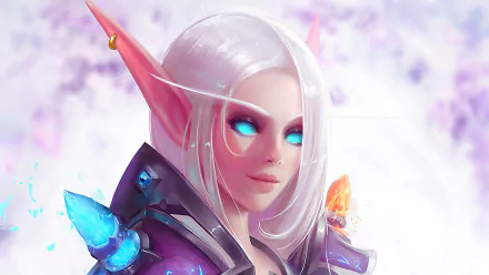 white hair elf video game World of Warcraft HD Desktop Wallpaper | Background Image